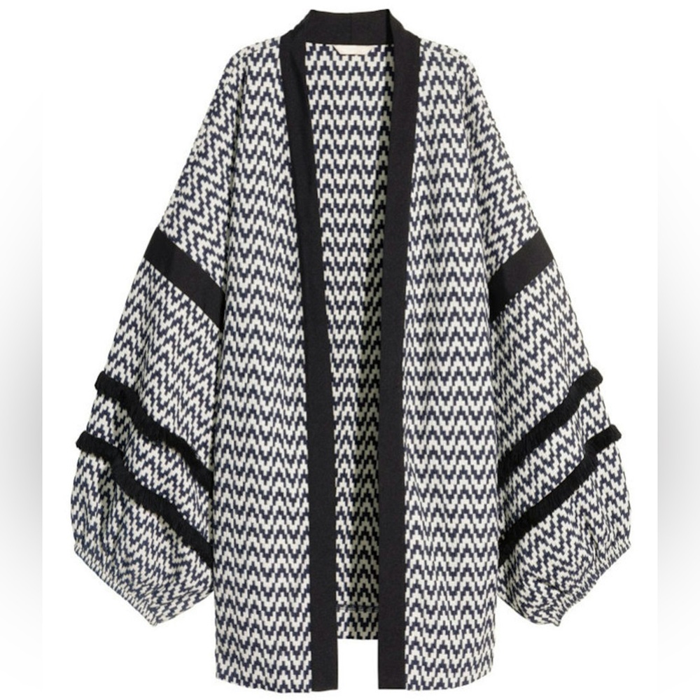 🄷&🄼 Monochrome Zigzag Knit Top size 6 - Picture 3 of 14